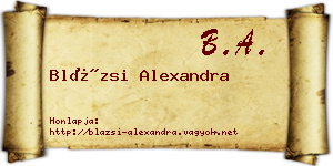 Blázsi Alexandra névjegykártya