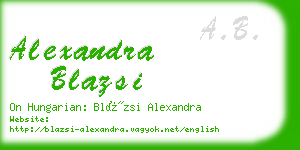 alexandra blazsi business card